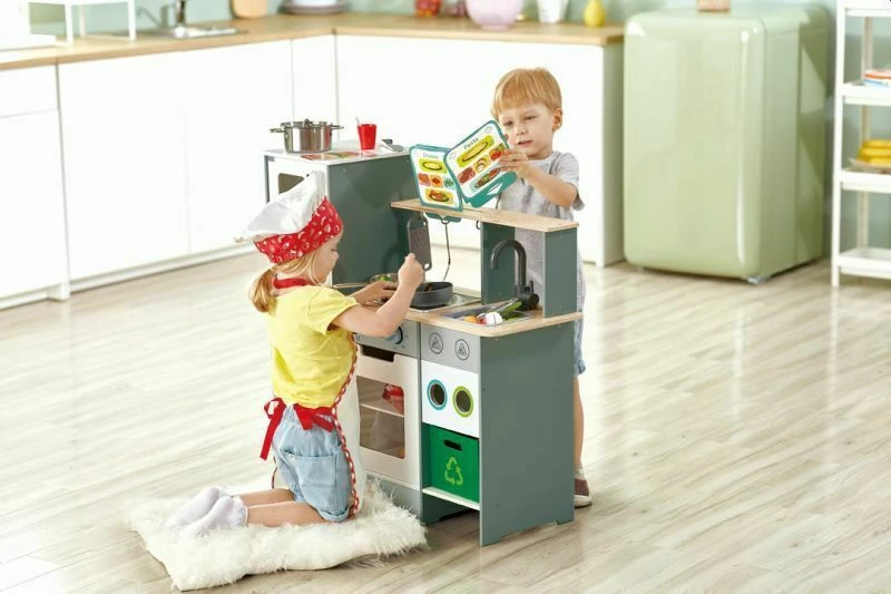 Hape Playfully Delicious Ξύλινη Κουζίνα Cook N Serve Kitchen με Φώτα και Ήχο (E3178) - Image 6