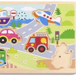 Tooky Toy Tooky Ξύλινο Σφηνώματα Με Ήχους Οχημάτων (TL064)