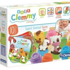 Clementoni Soft Clemmy Σετ Ζωάκια Και Βιβλιαράκι Με 10 Μαλακά Premium Τουβλάκια (1033-17174)