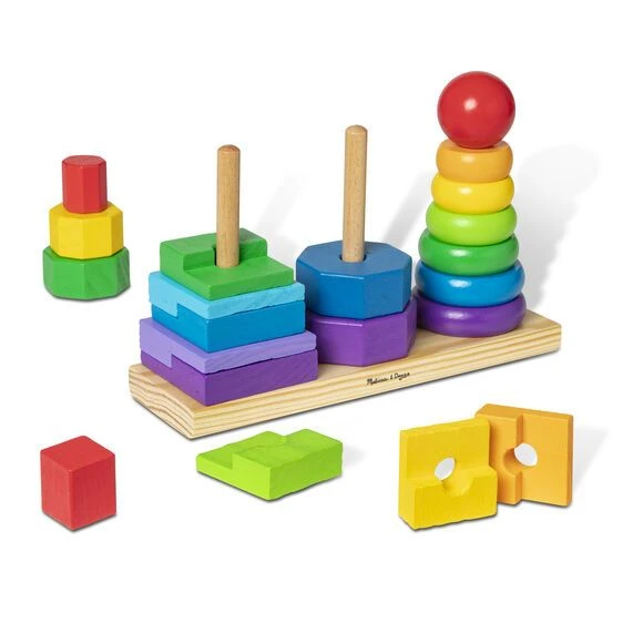 Melissa & Doug Ξύλινο Γεωμετρικό Παιχνίδι Στοίβαξης (567) - Image 4