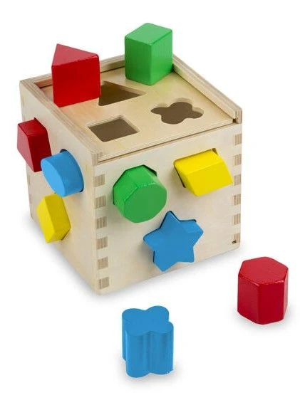 Melissa & Doug Ξύλινος Κύβος Πολύχρωμων Σχημάτων (10575)