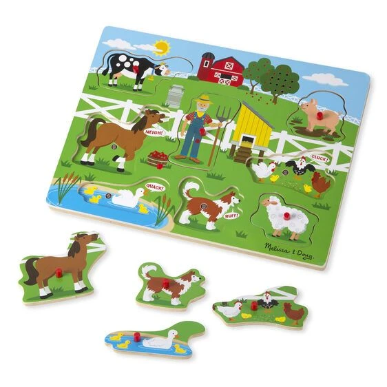 Melissa & Doug Ξύλινα Σφηνώματα με Ήχους Old Mc Donald’s Farm (10738) - Image 7