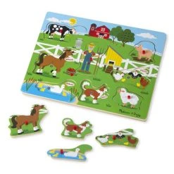 Melissa & Doug Ξύλινα Σφηνώματα με Ήχους Old Mc Donald’s Farm (10738)
