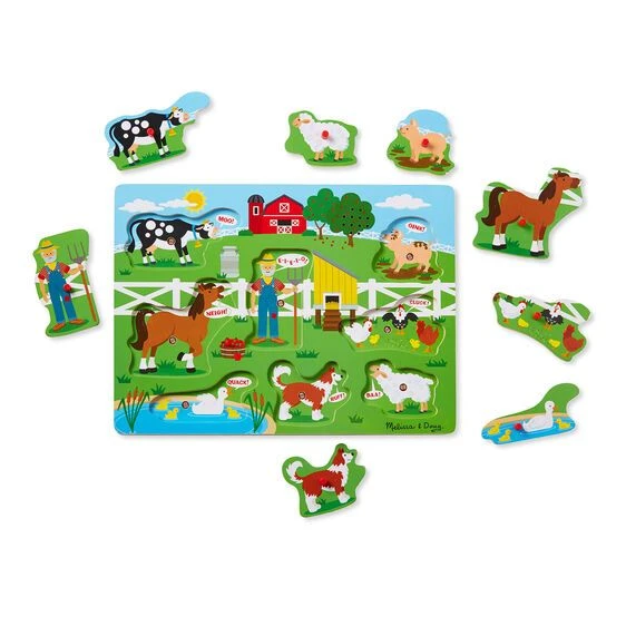Melissa & Doug Ξύλινα Σφηνώματα με Ήχους Old Mc Donald’s Farm (10738) - Image 3