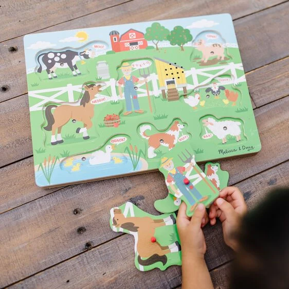 Melissa & Doug Ξύλινα Σφηνώματα με Ήχους Old Mc Donald’s Farm (10738) - Image 5