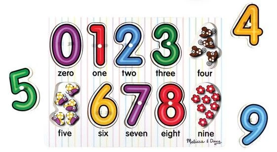 Melissa & Doug Ξύλινο Σφηνώματα Αριθμοί 10 τμχ (13273)