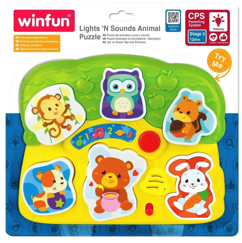 WinFun Παζλ Ζωακια Με Φωτα Και Ηχους – Lights N Sounts Animal Puzzle (0771-NL) - Image 2