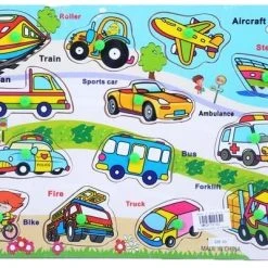 Blue Toys Παζλ Ξυλινο Με Μεταφορικα Μεσα (MKG175142)