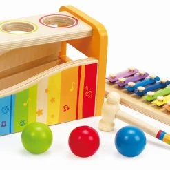 Hape Ξυλινος Διαδραστικος Παγκος Ξυλοφωνο Και Μπαλες (E0305)