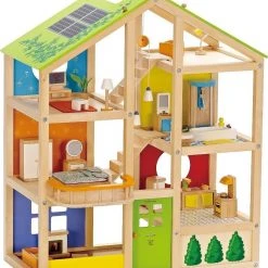 Hape Ξύλινο Μεγάλο Επιπλωμένο Σπίτι 36 Τμχ (E3401)
