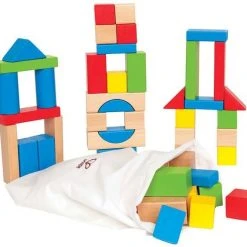 Hape Ξυλινα Maple Blocks Κυβοι Με Τσαντα Αποθηκευσης (E0409)
