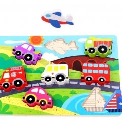 Tooky Toy Ξυλινο Σφηνωματα Μεσα Μεταφορας (TKC393)