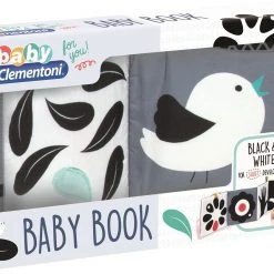 Baby Clementoni Βρεφικό Μαλακό Βιβλιαράκι Άσπρο-Μαύρο (1000-17322)