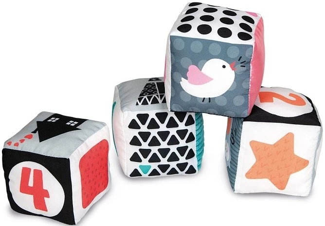 Baby Clementoni Βρεφικό Παιχνίδι Μαλακοί Κύβοι Άσπρο-Μαύρο (1000-17321) - Image 4