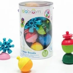 Baby Clementoni Lalaboom Παιχνίδι Κύλινδρος 24Τμχ Χάντρες Και Αξεσουάρ Lalaboom (1000-86089)