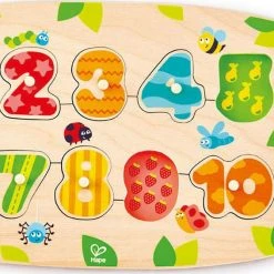 Hape Happy Puzzles Ξύλινο Παζλ Peg Νούμερα (E1404A)